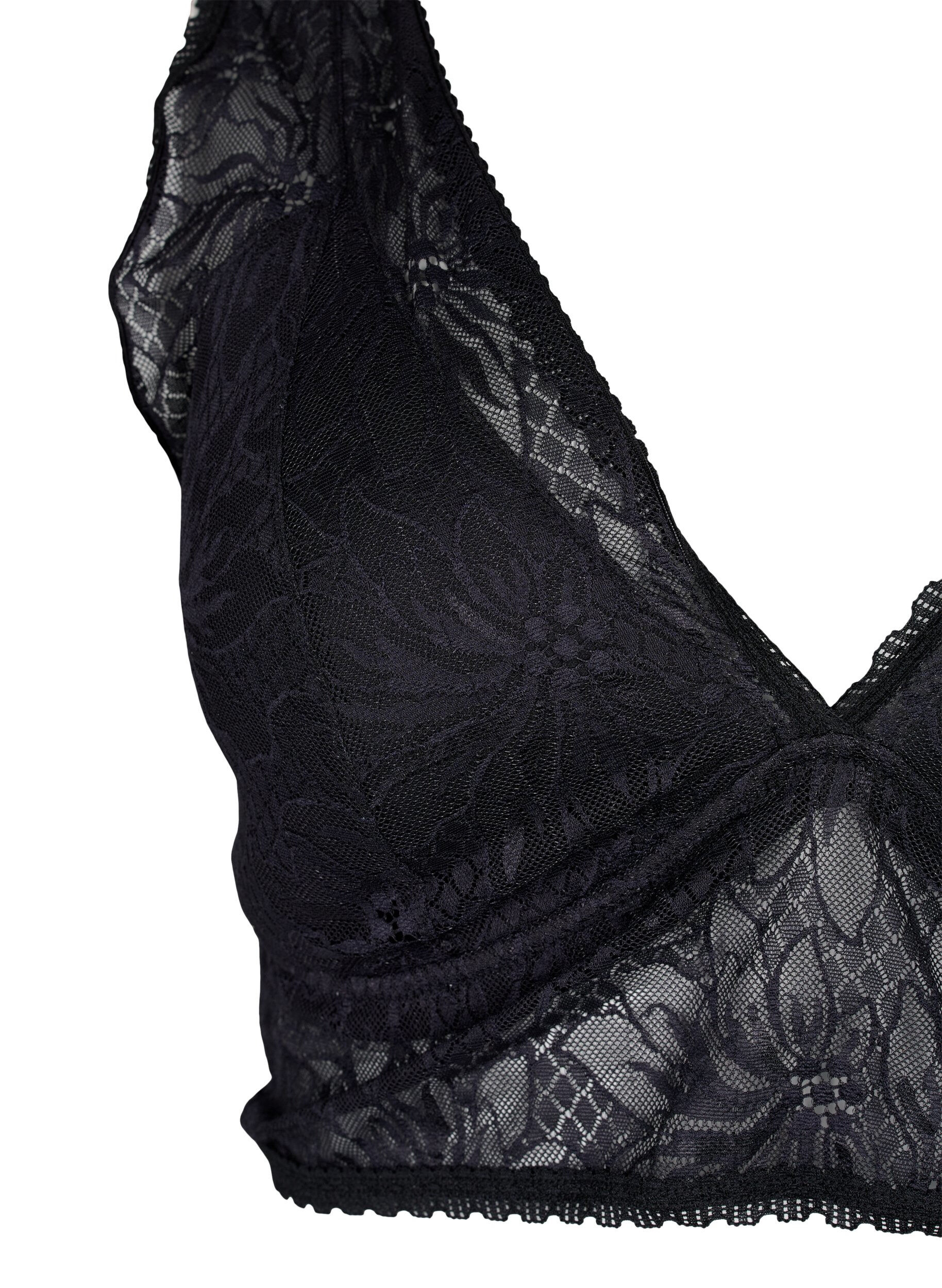 Zizzi Spitze Bralette mit weicher Polsterung, Black, Packshot image number 2