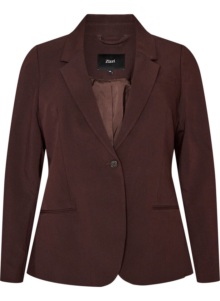 Blazer classique &agrave; fermeture &agrave; un bouton, Marron, Packshot image number 0