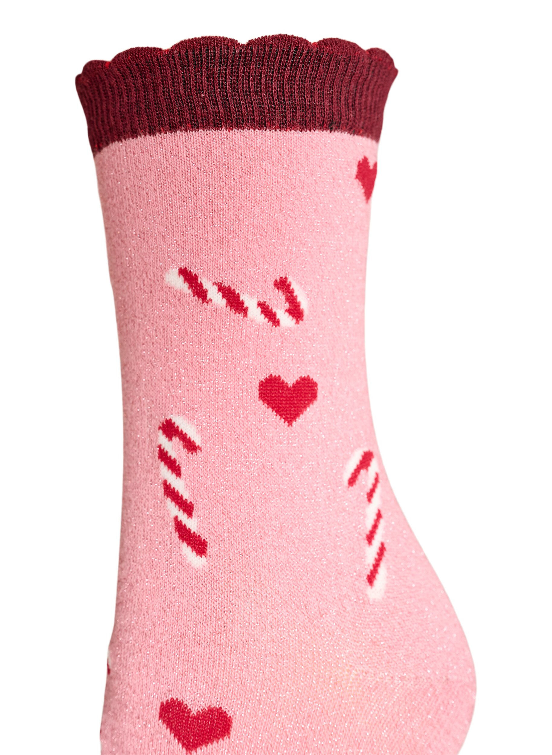 Zizzi2er-Pack Weihnachtssocken, Pink, Packshot image number 2