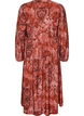 Robe midi en viscose avec imprim&eacute; cachemire, Orange, Packshot image number 1