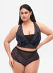 Culotte en dentelle à taille haute, Black w. blue lace, Model image number 0