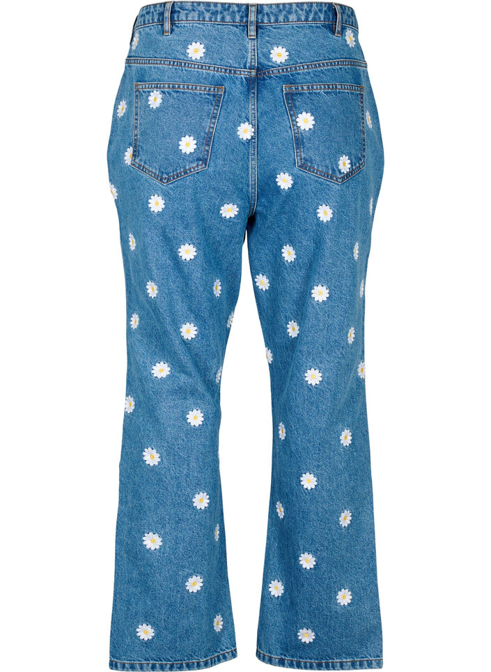  Gemma Jeans mit hoher Taille und Gänseblümchen, Blau, Packshot image number 1
