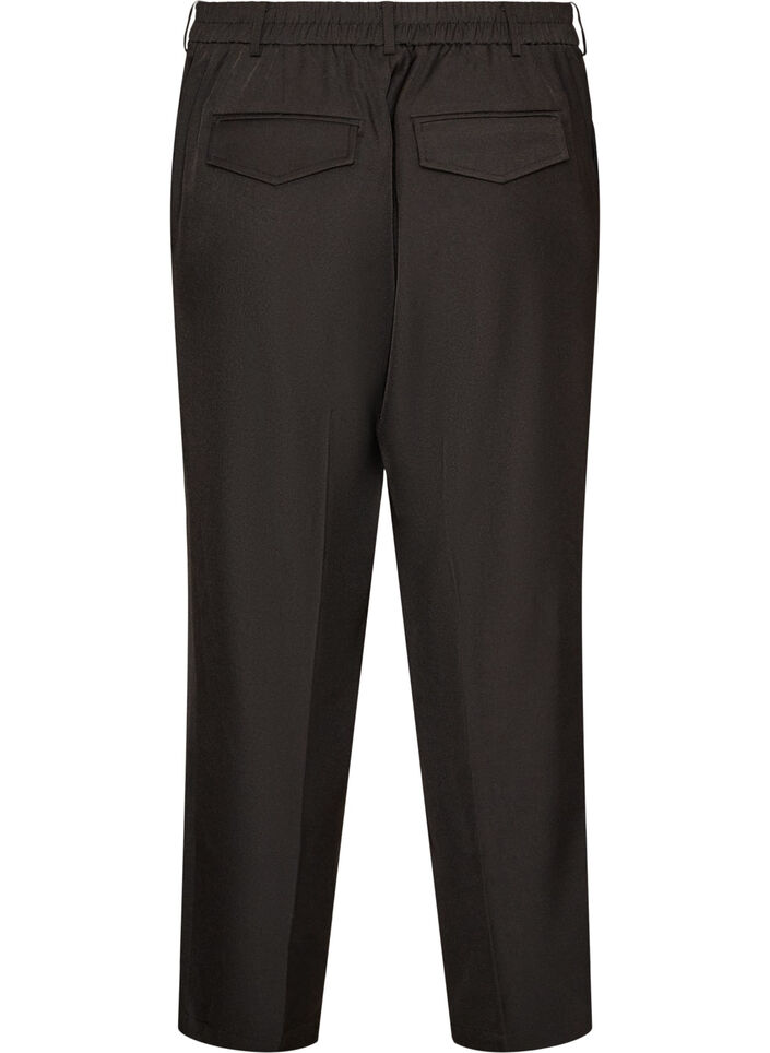 Hoch taillierte Hose mit geraden Beinen, Schwarz, Packshot image number 1