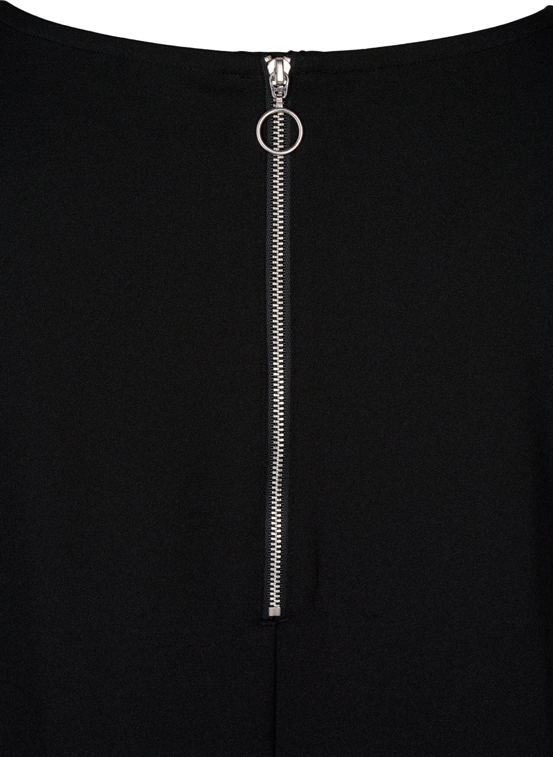 Zizzi FLASH - Robe trap&egrave;ze courte avec manches 3/4, Noir, Packshot image number 3