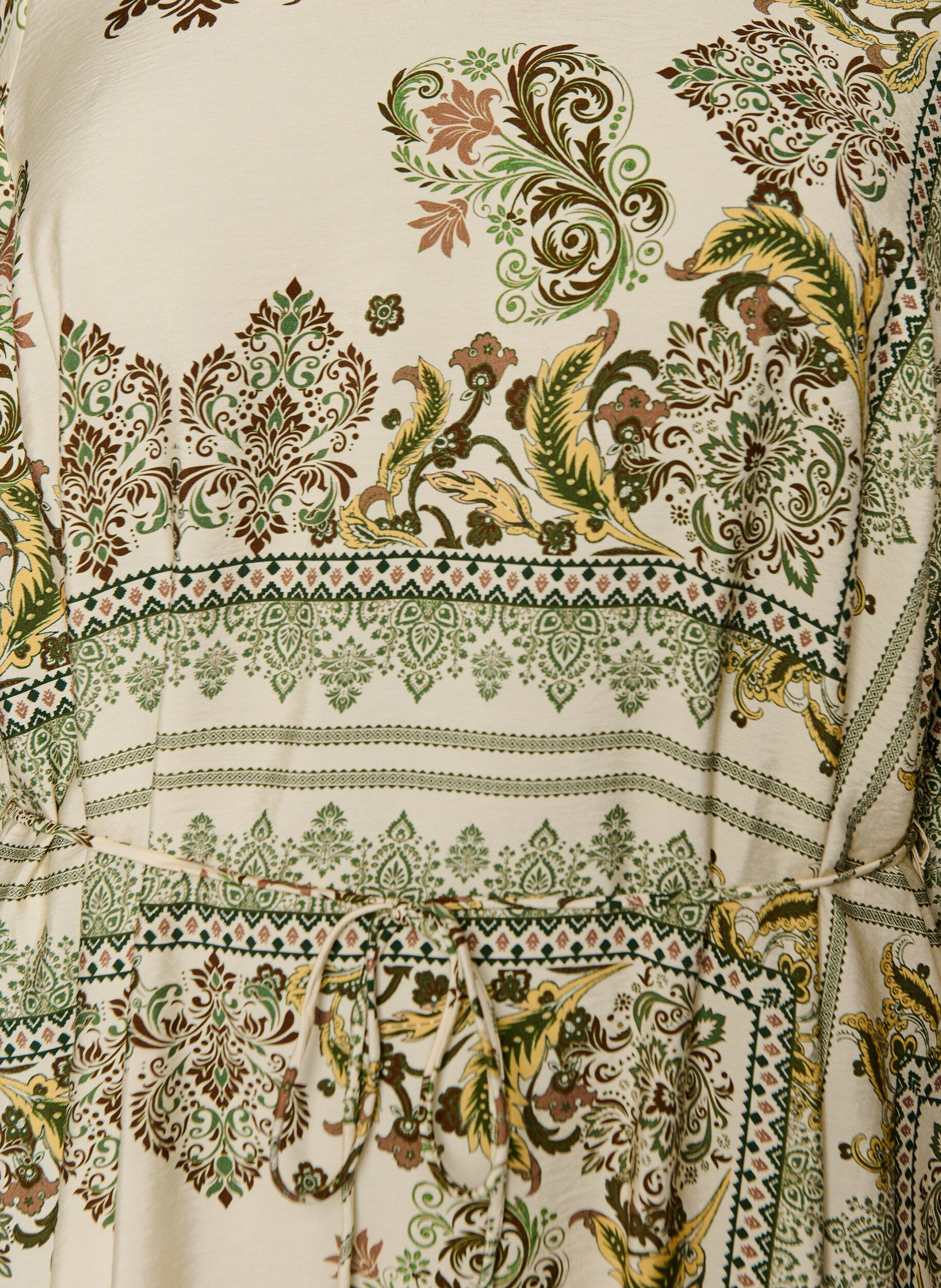 Zizzi Gemustertes Midikleid aus Viskose mit Bindeg&uuml;rtel, Gr&uuml;n, Packshot image number 2