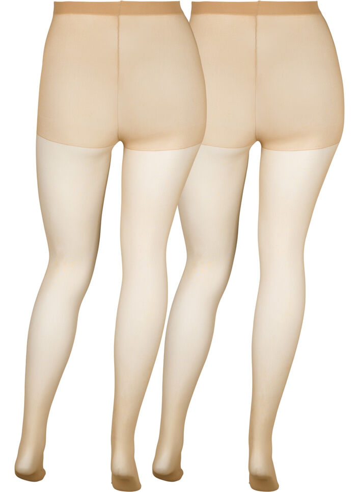 2-pack Strumpfhosen in 20 DEN, Clear, Packshot image number 1