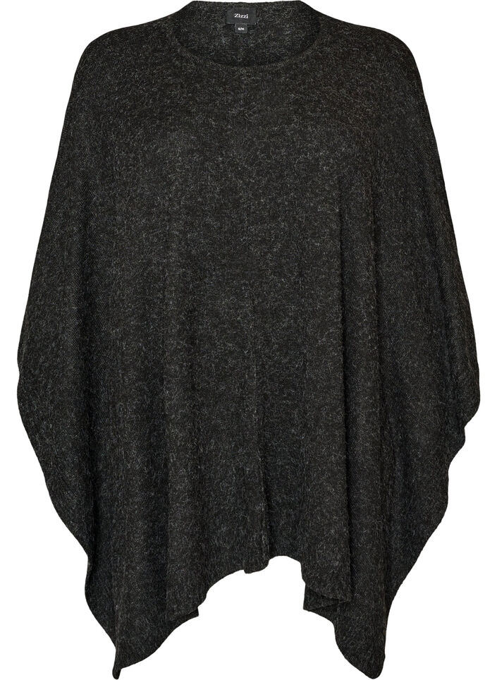 Poncho en maille &agrave; col rond, Gris anthracite, Packshot image number 0