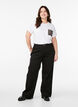 Jean &agrave; jambe large et taille haute, Noir, Model image number 0