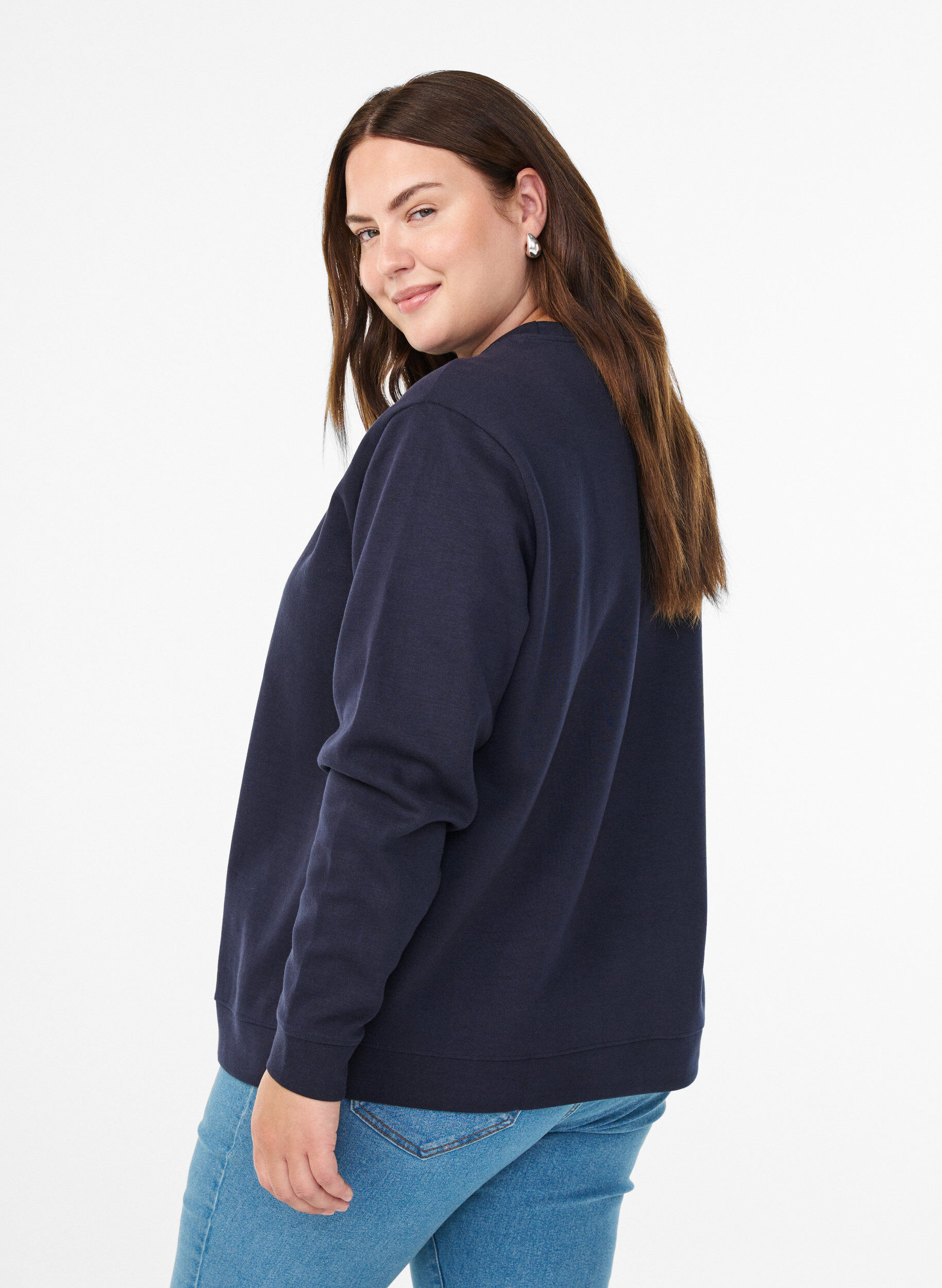 ZizziSweatshirt mit Rundhalsausschnitt, Blau, Model image number 2