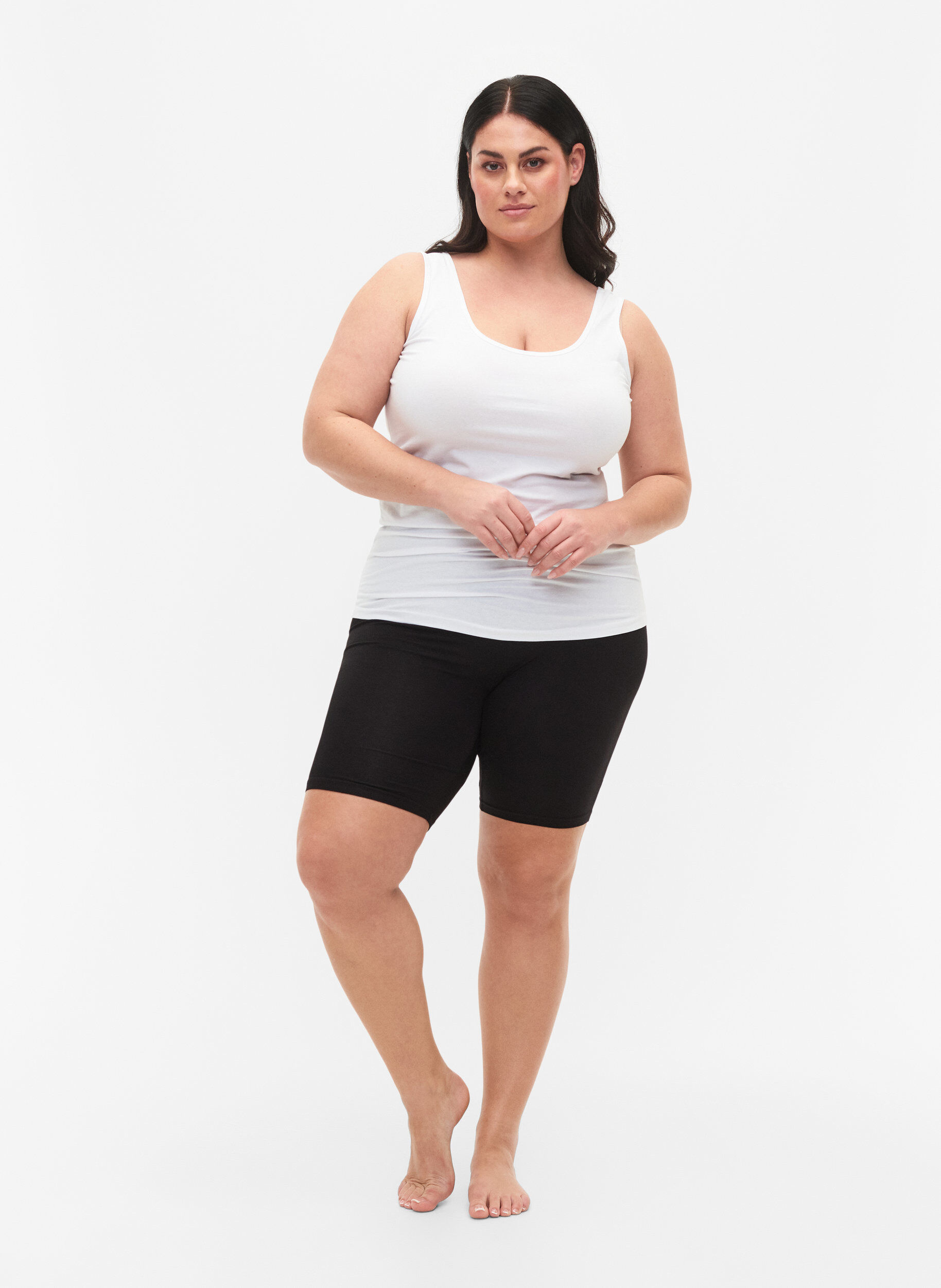 Zizzi Short cycliste en viscose (lot de 2), Noir, Model image number 1