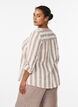 Hemdbluse aus Baumwolle mit V-Ausschnitt, Beige, Model image number 2