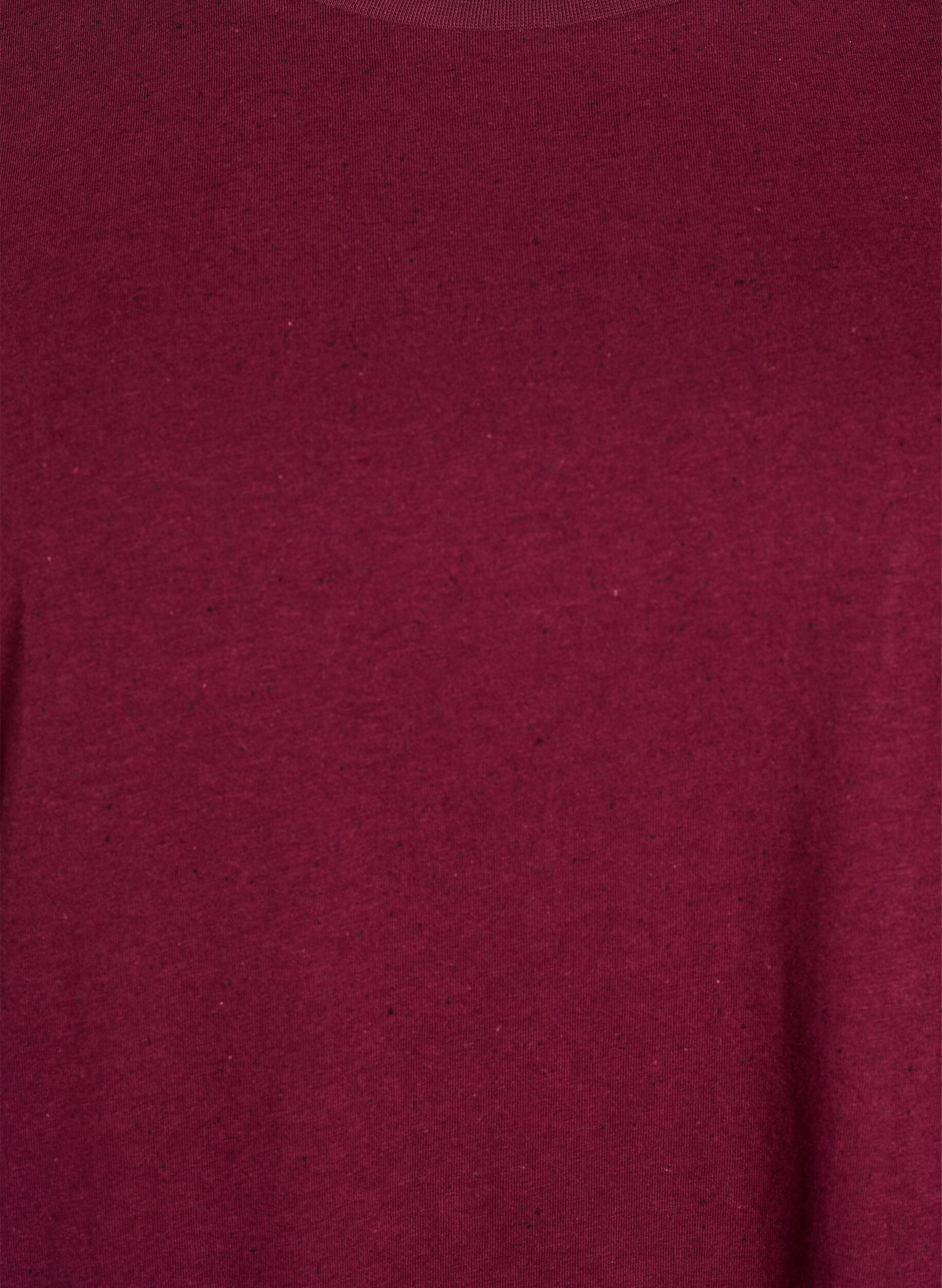 Zizzi T-shirt en coton avec col rond, Bordeaux fonc&eacute;, Packshot image number 2