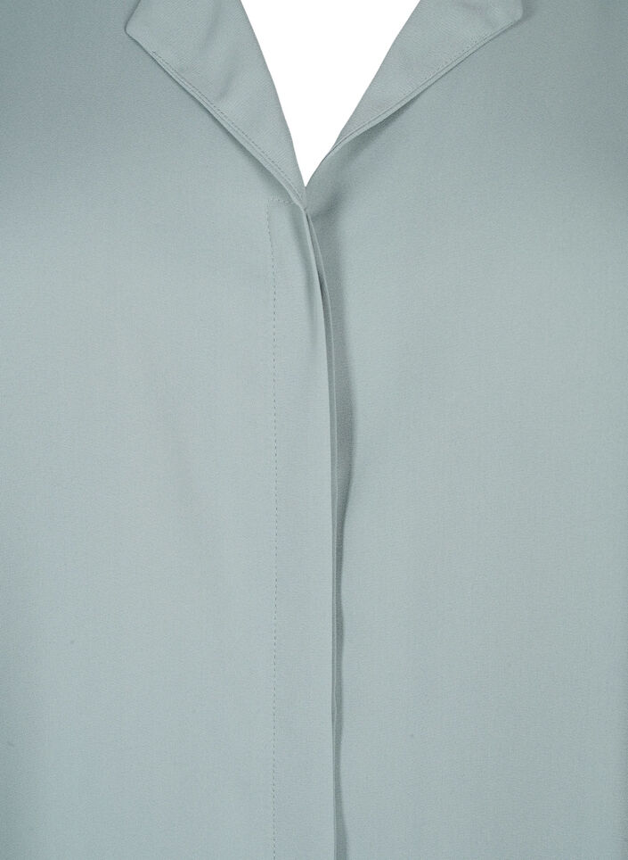 Chemise de couleur unie avec col en V, Chinois Green, Packshot image number 2