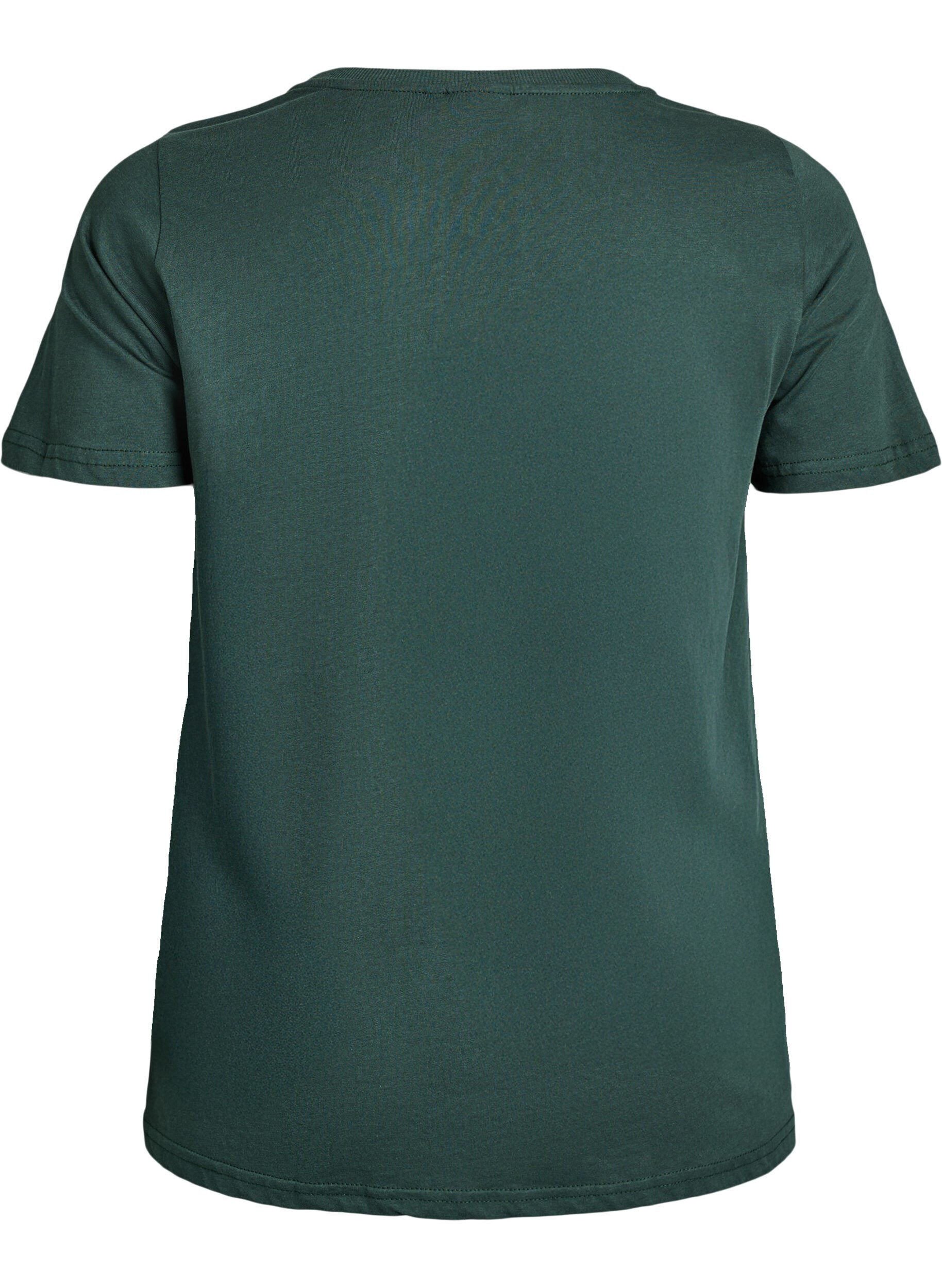 ZizziT-shirt de No&euml;l en coton bio, Vert fonc&eacute;, Packshot image number 1