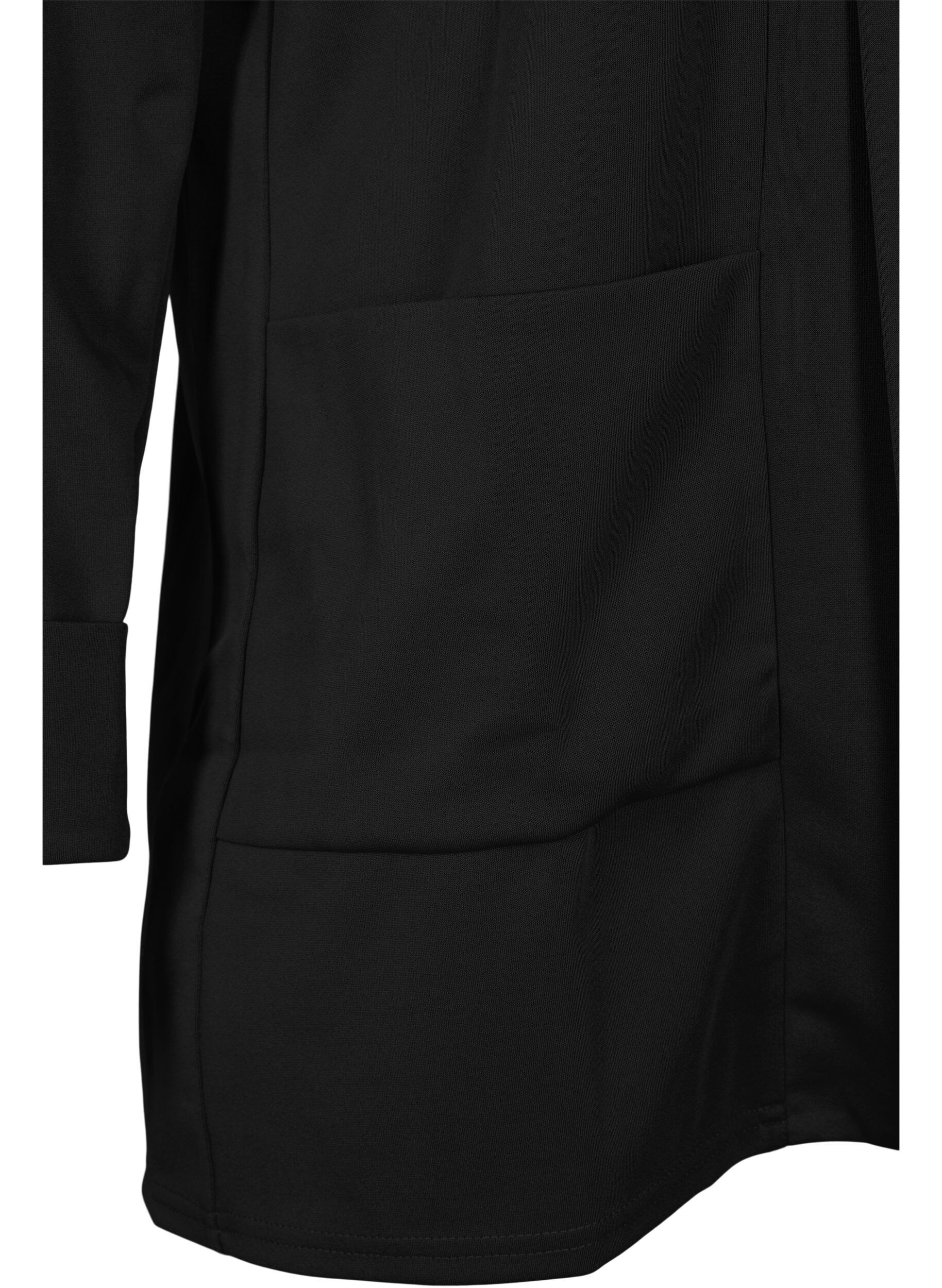 Zizzi Offenstehender Blazer mit 3/4-&Auml;rmeln, Black, Packshot image number 2