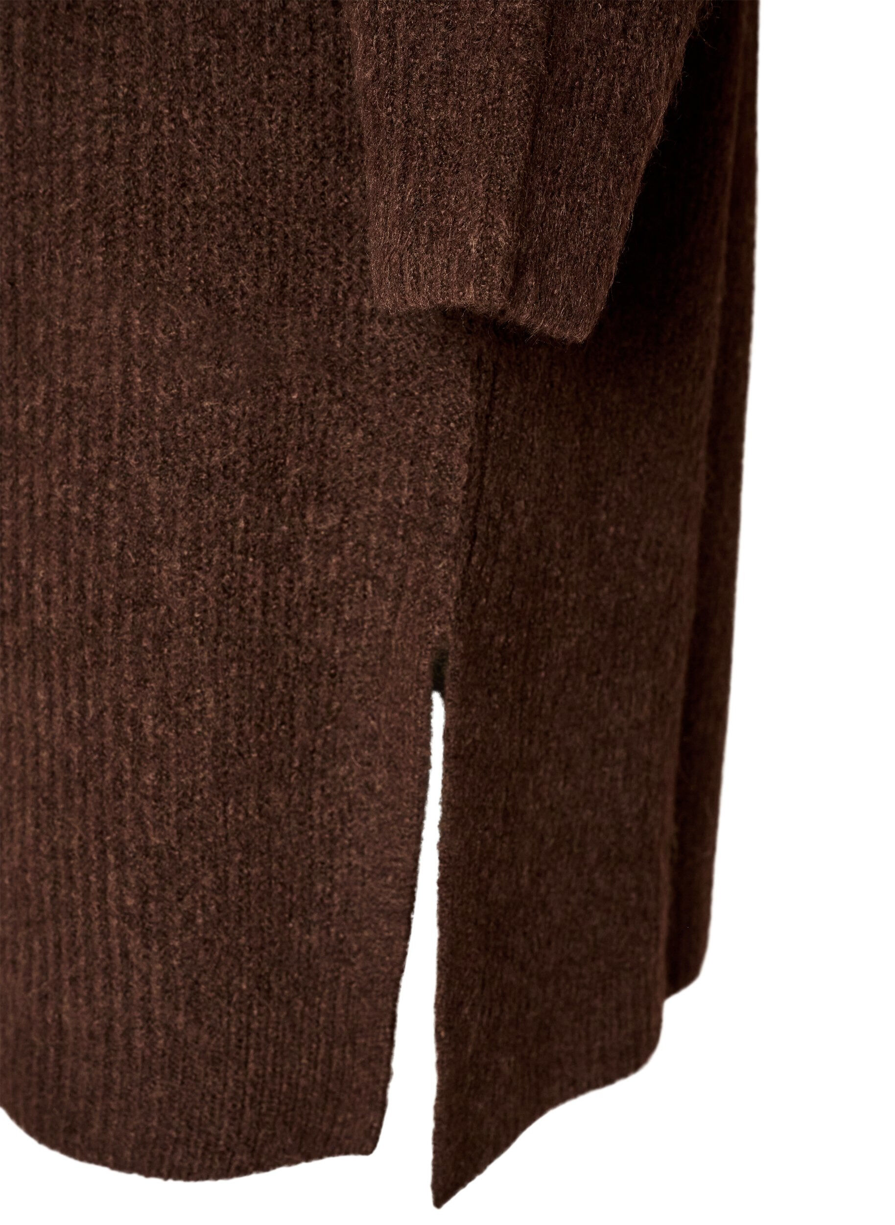 ZizziStrickkleid mit Rollkragen, Braun, Packshot image number 3