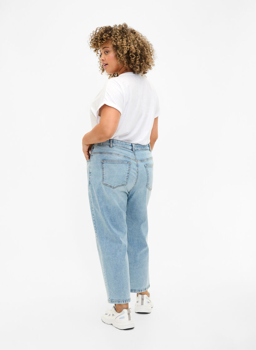 Jean cropped Vera avec détails déchirés	, Blue Denim, Model image number 1