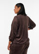 Cardigan en velours doux avec fermeture zipp&eacute;e et col montant, Marron, Model image number 2