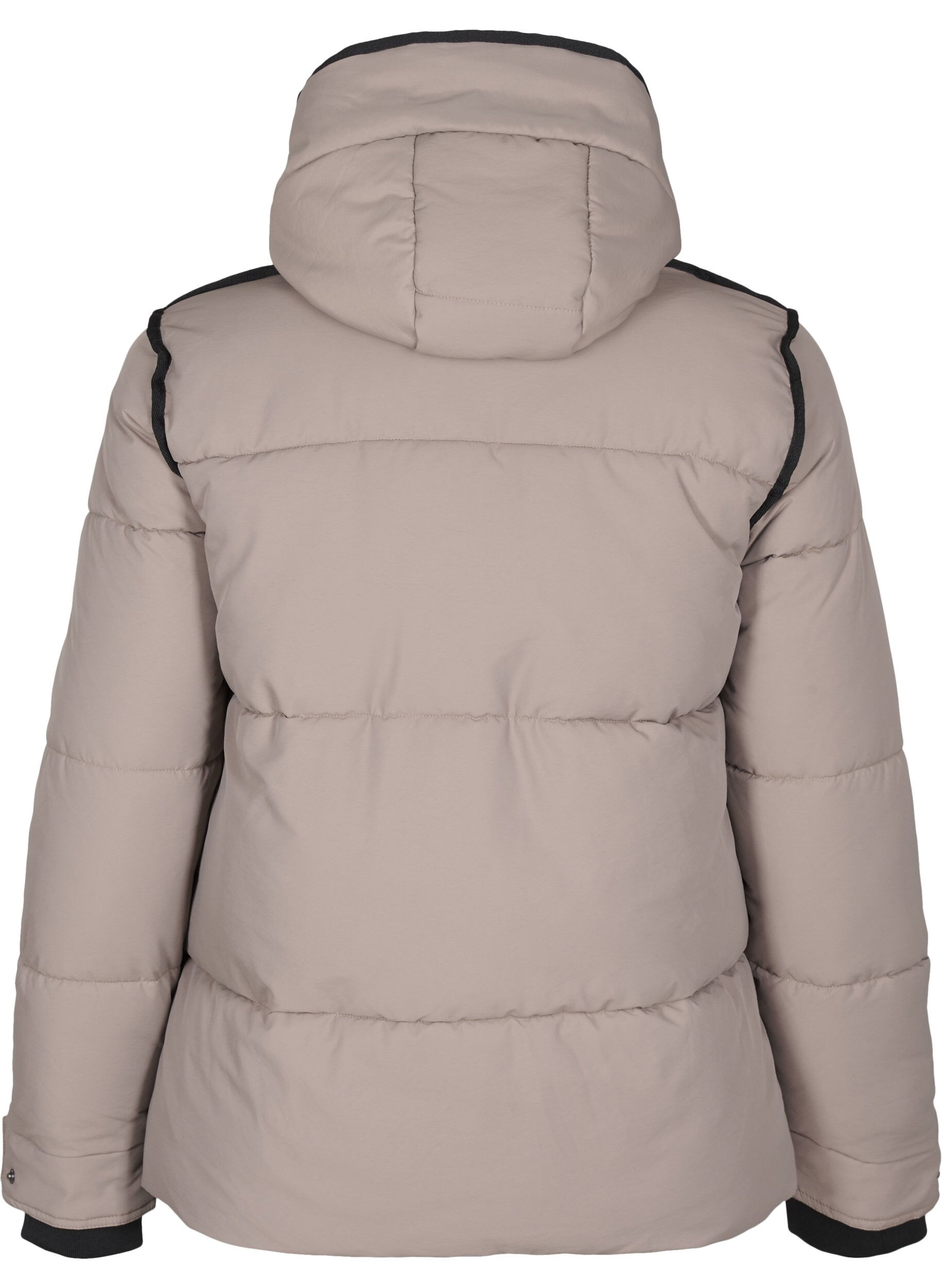 Zizzi Kurze Steppjacke mit Kontrastdetails, Beige, Packshot image number 1