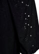 Bluse mit kurzen Puff&auml;rmeln und Lochmuster, Schwarz, Packshot image number 3
