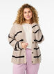 FLASH - Cardigan en tricot avec rayures et boutons, Beige, Model image number 0