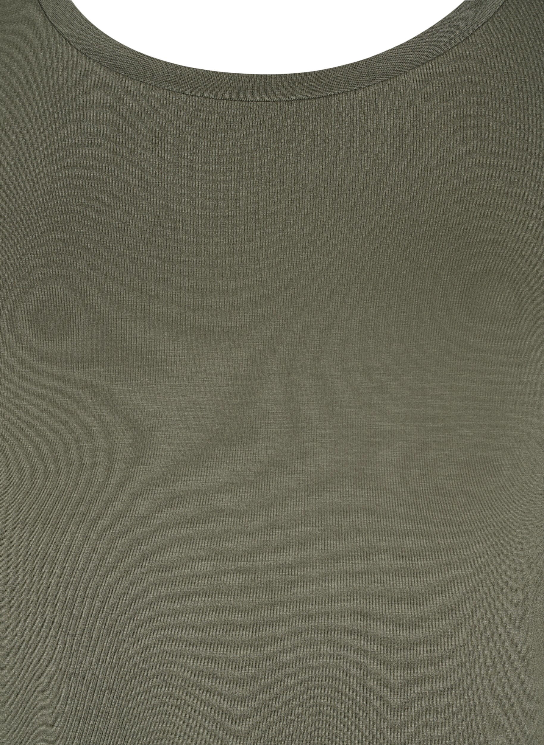 Zizzi Tunique en viscose &agrave; manches courtes avec cordon de serrage , Dusty Olive, Packshot image number 2