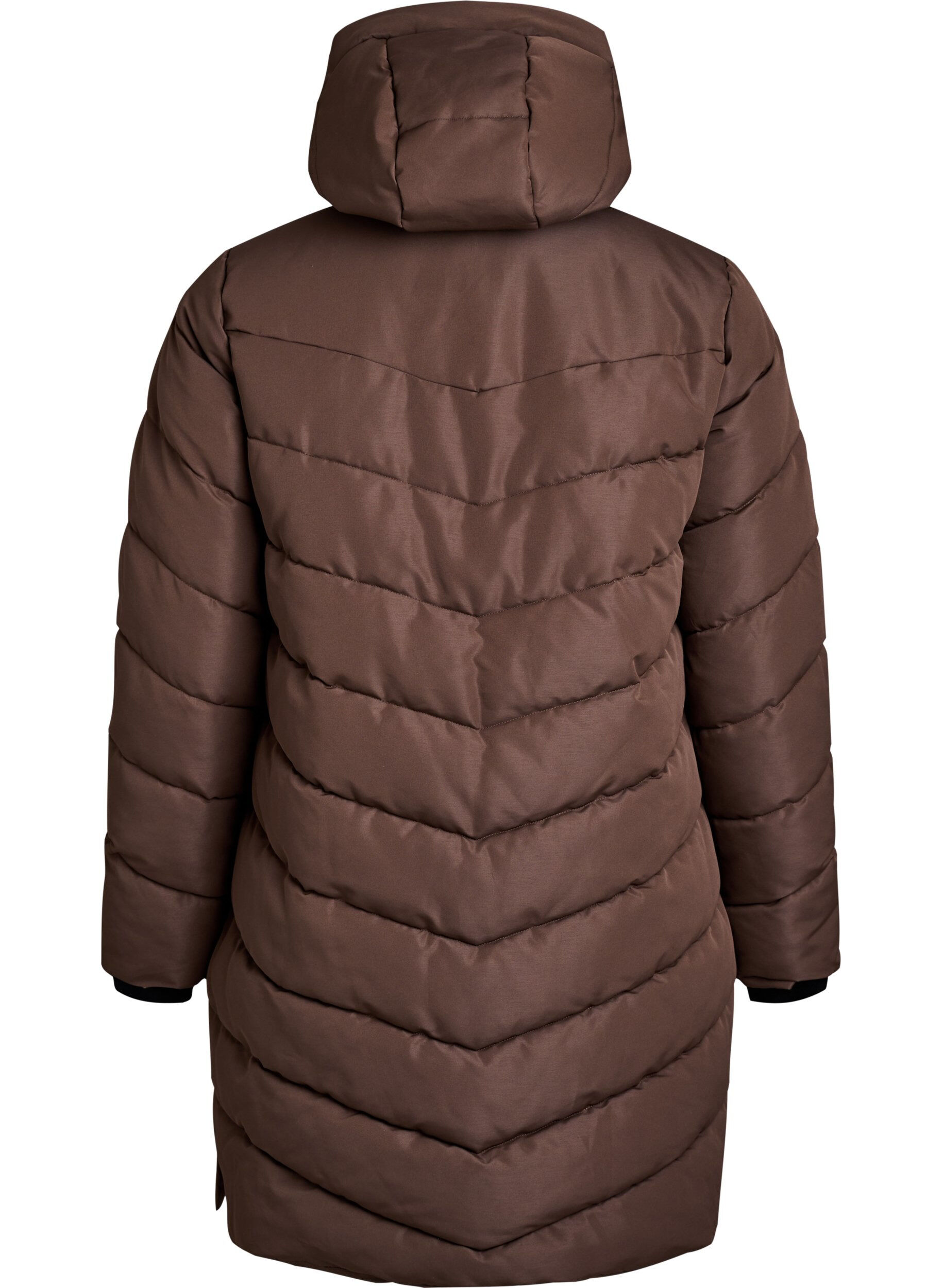 Zizzi Manteau d'hiver matelass&eacute; &agrave; capuche, Marron, Packshot image number 1