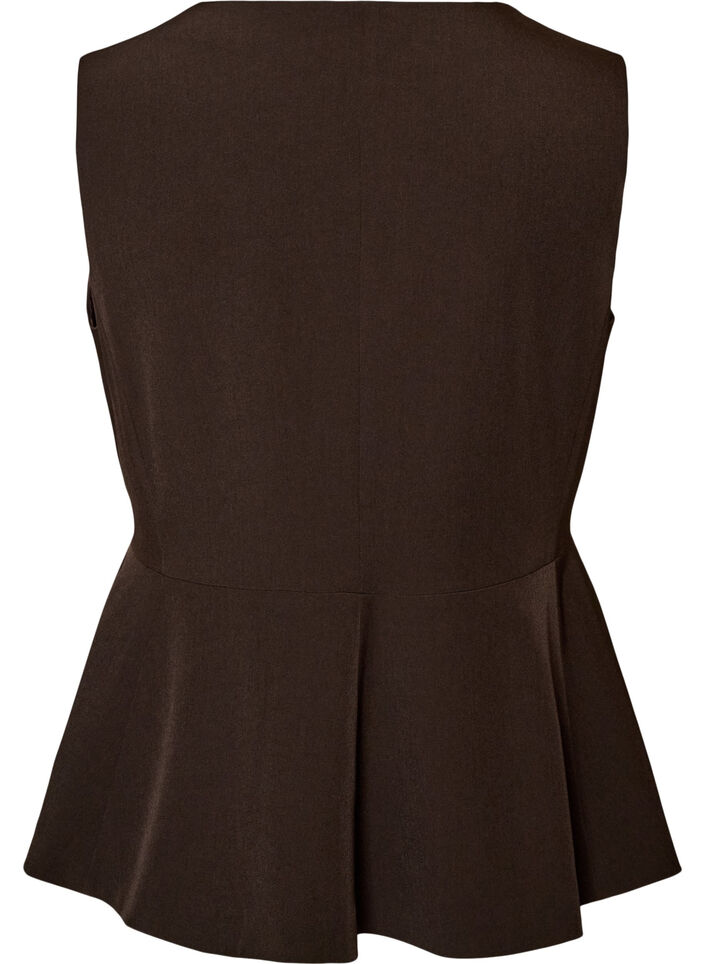 Gilet &agrave; fines rayures avec basque, Marron, Packshot image number 1