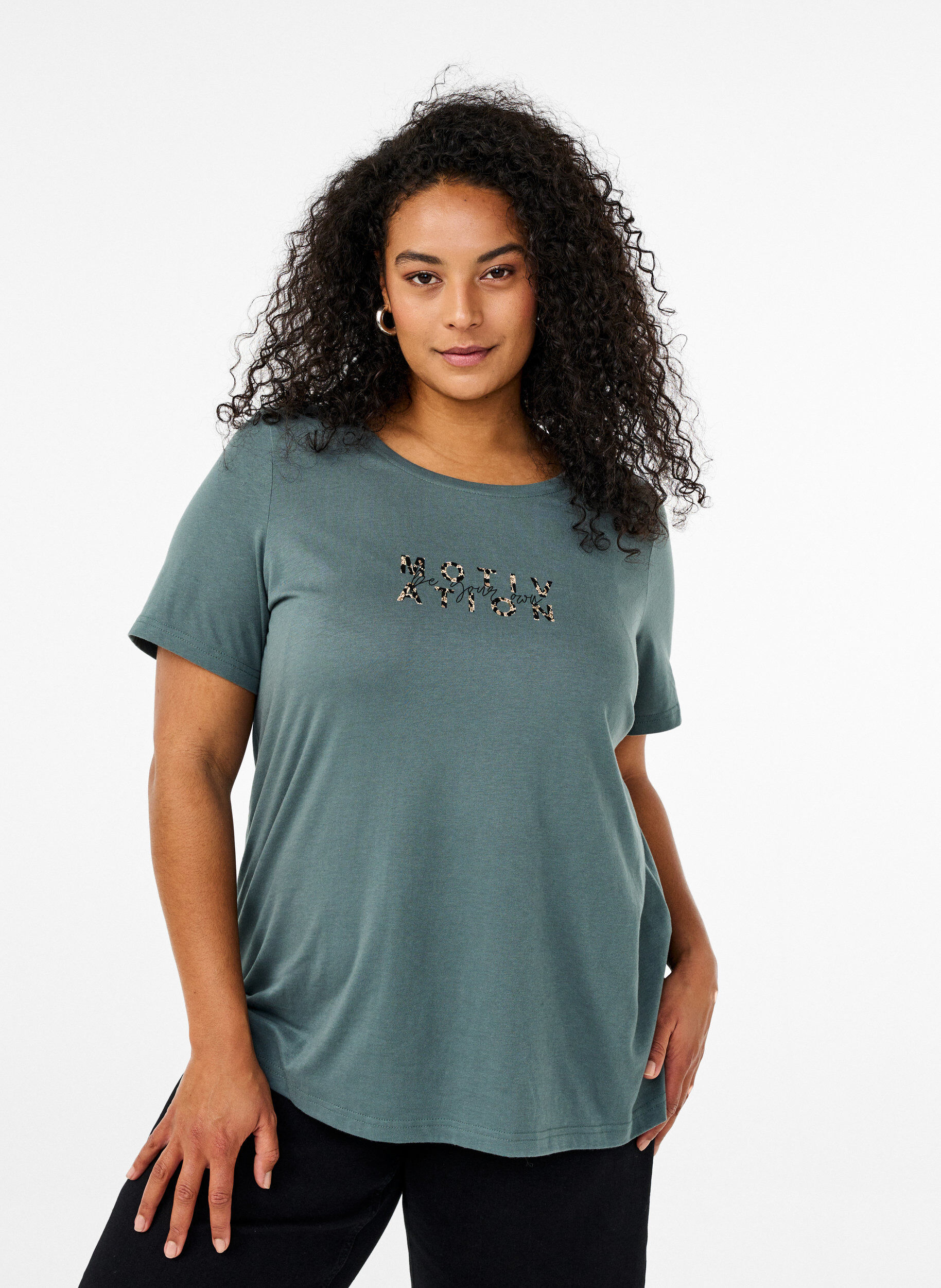 Zizzi FLASH &ndash; T-shirt avec motif, Vert clair, Model image number 0