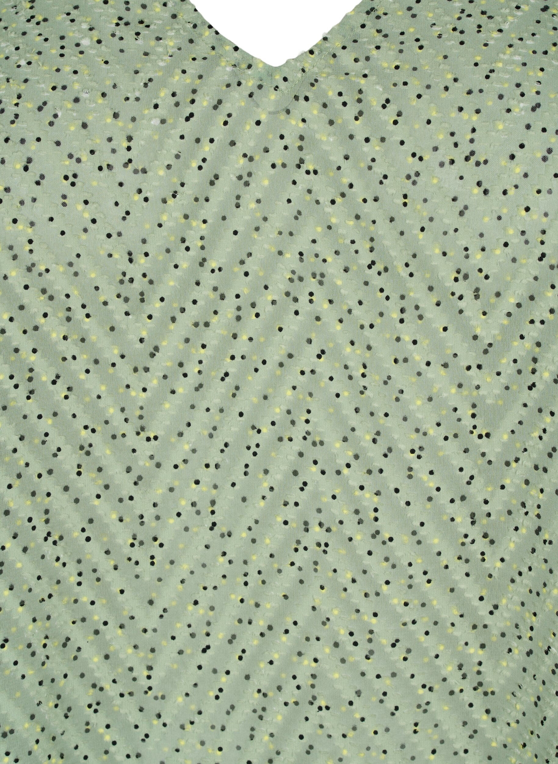 Zizzi Gepunktete Bluse mit kurzen &Auml;rmeln, Seagrass Dot, Packshot image number 2