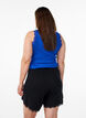 Lockere Nachtshorts aus geripptem Material mit Spitzensaum, Schwarz, Model image number 2