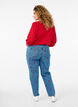 Mille Mom Fit Jeans mit Stickerei, Blau, Model image number 1