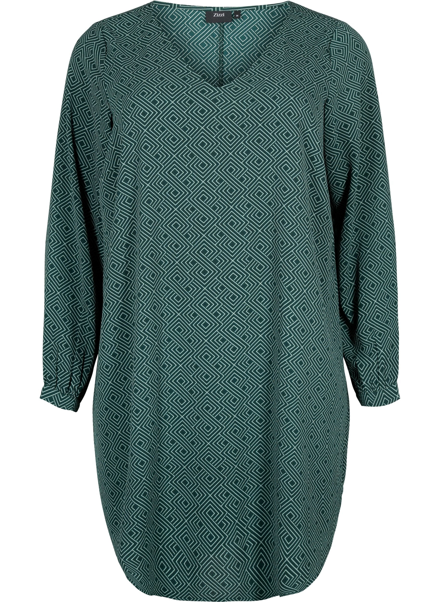 Zizzi Kleid mit V-Ausschnitt und Aufdruck, Scarab Graphic AOP, Packshot image number 0