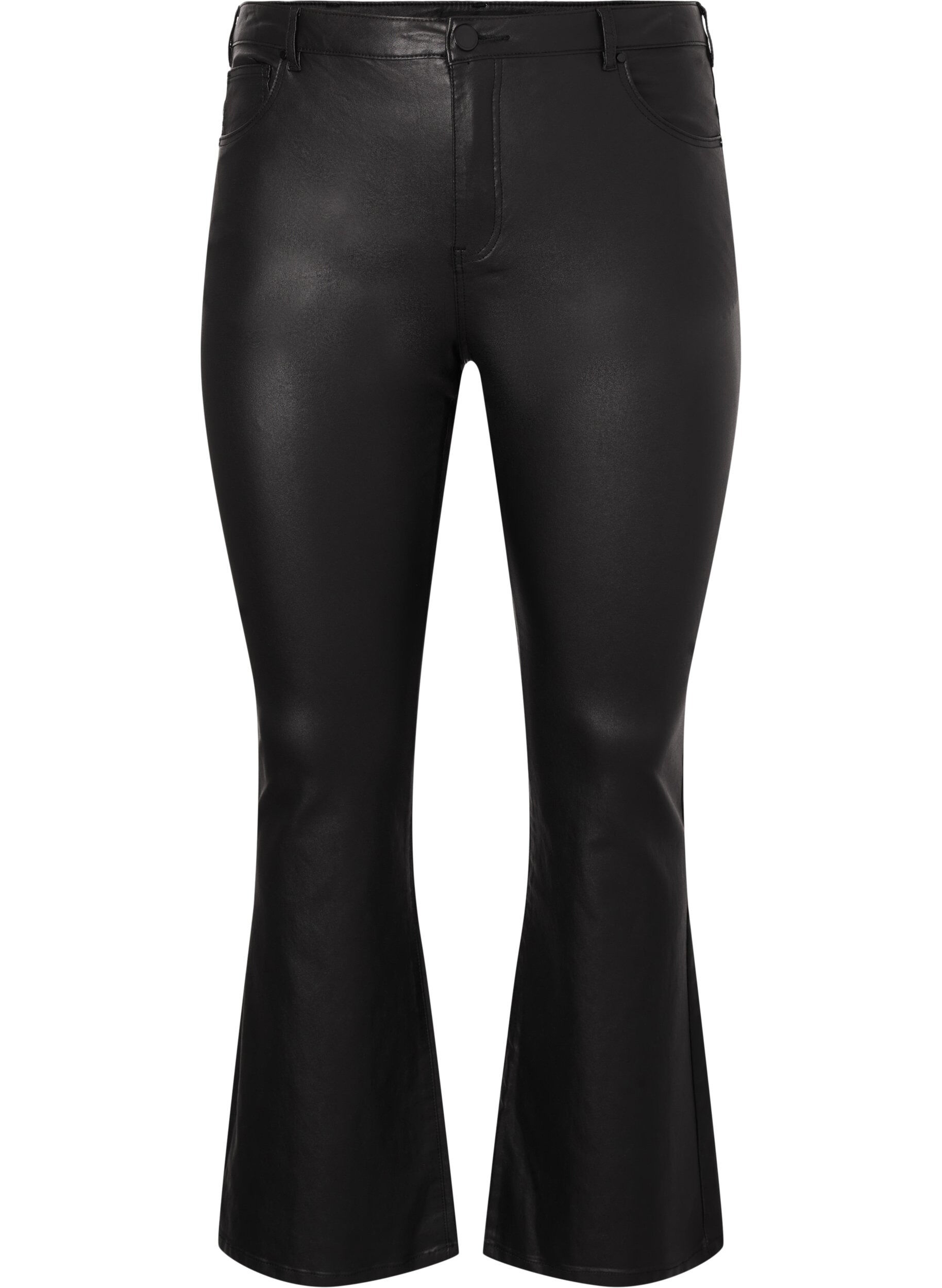 Zizzi Jeans Ellen enduits avec coupe bootcut, Black, Packshot image number 0