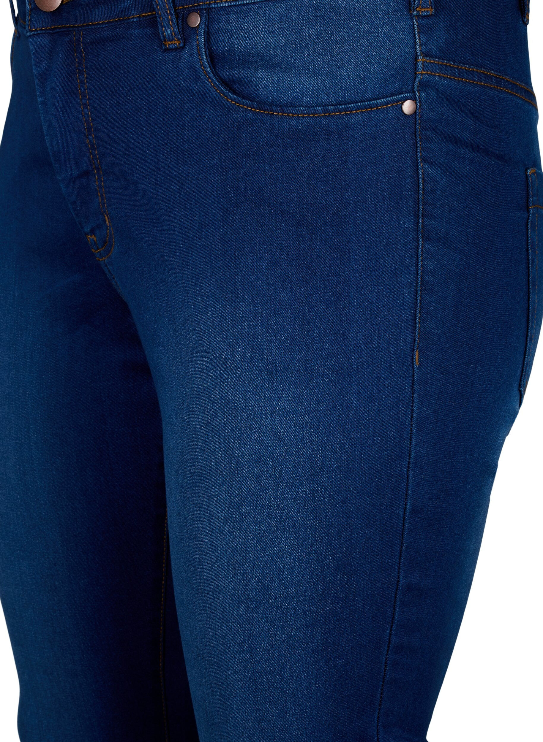 Zizzi Viona Jeans mit normaler Taille, Blau, Packshot image number 2