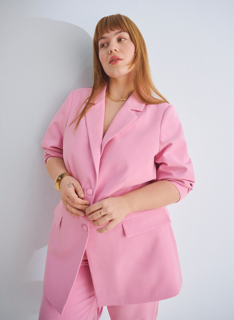 Blazer classique avec fermeture boutonnée, Rose, Image image number 0