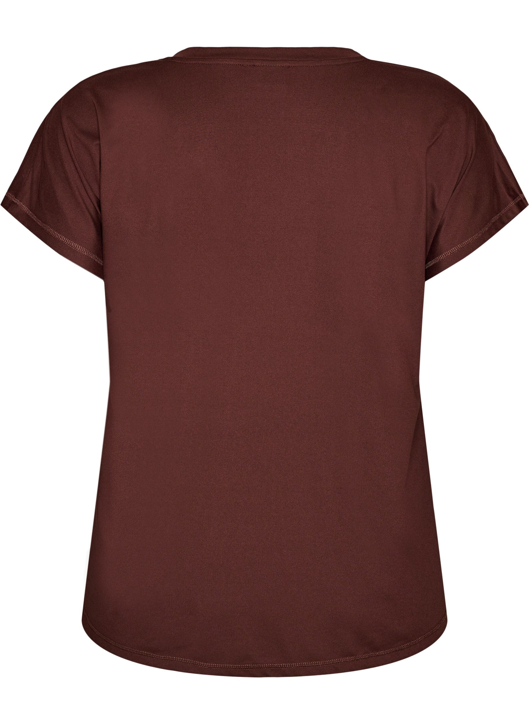 ZizziT-shirt d&rsquo;entra&icirc;nement ample avec col en V, Marron, Packshot image number 1