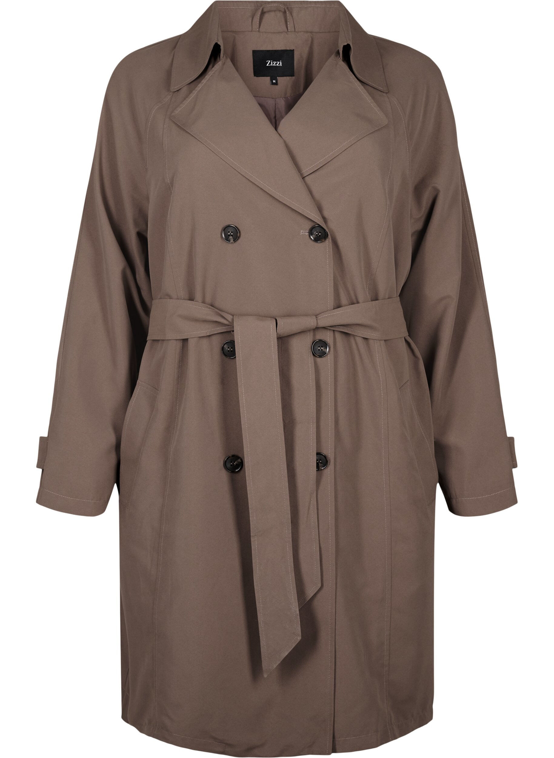 Zizzi Trench-coat avec ceinture et fente, Chocolate Chip, Packshot image number 0
