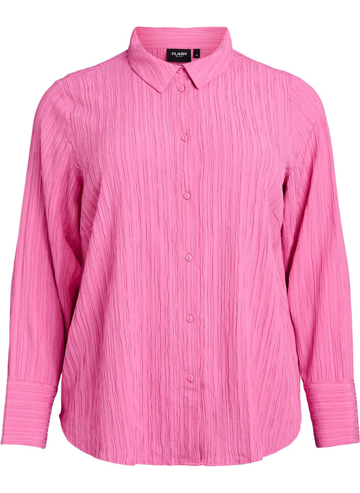 FLASH - Bluse mit Textur, Pink, Packshot image number 0