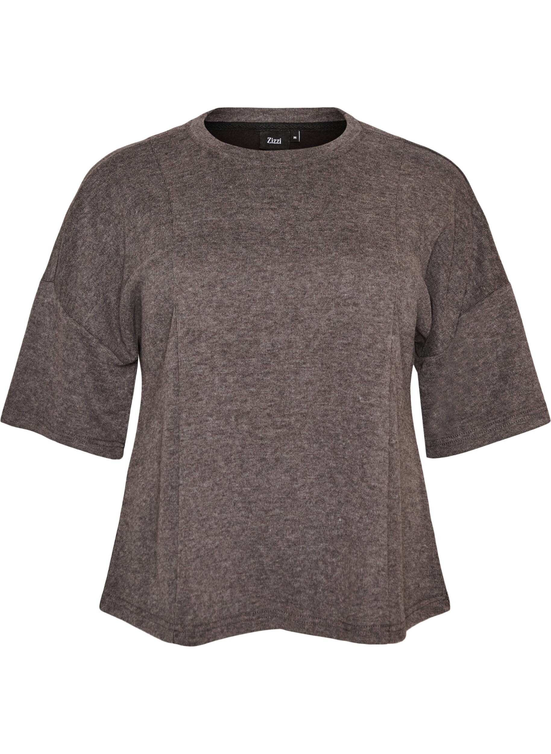 ZizziBluse in A-Linie aus Jersey mit ellbogenlangen &Auml;rmeln, Grau, Packshot image number 0