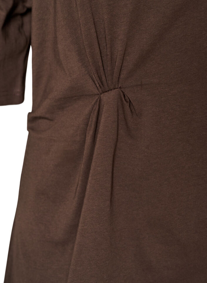 T-shirt avec d&eacute;tail drap&eacute;, Marron, Packshot image number 3