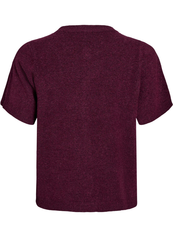  Cardigan en tricots à manches courtes, Bordeaux foncé, Packshot image number 1