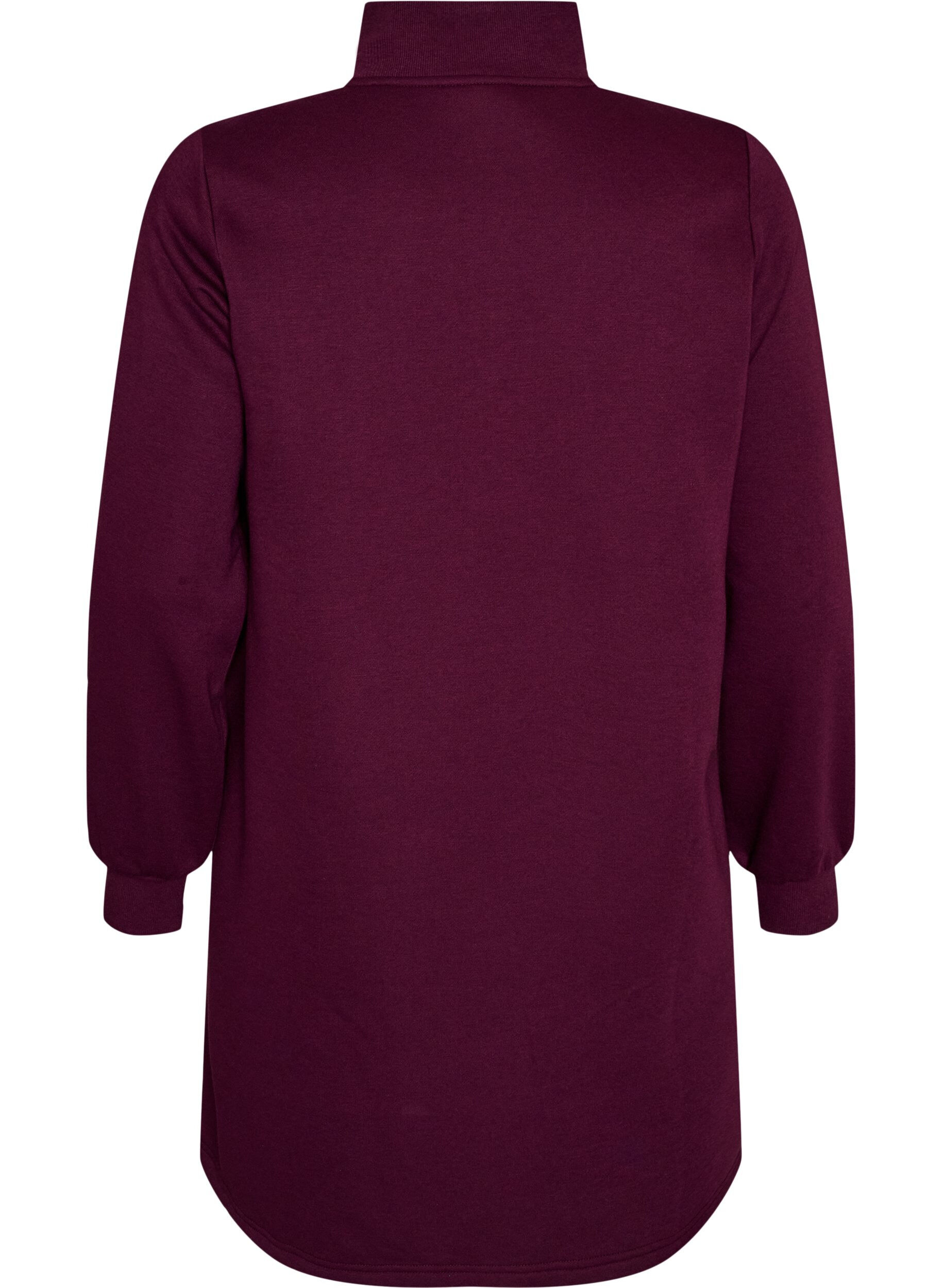 ZizziRobe sweat avec col montant c&ocirc;tel&eacute; et zip, Violet, Packshot image number 1