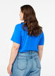 Einfarbiges Basic-T-Shirt aus Baumwolle, Blau, Model image number 2