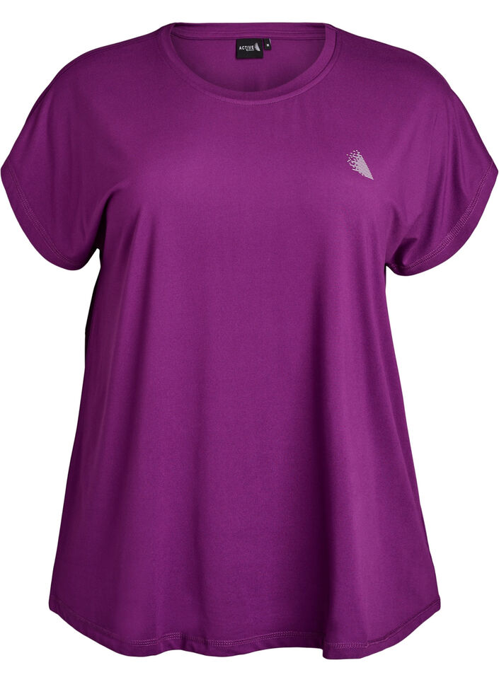 T-shirt de sport couleur unie, Violet, Packshot image number 0