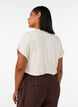 T-shirt en viscose &agrave; rayures paillet&eacute;es, Vanille, Model image number 2