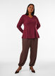 Bluse aus Jersey mit gerippter Struktur und A-Linien-Passform, Rot, Model image number 1
