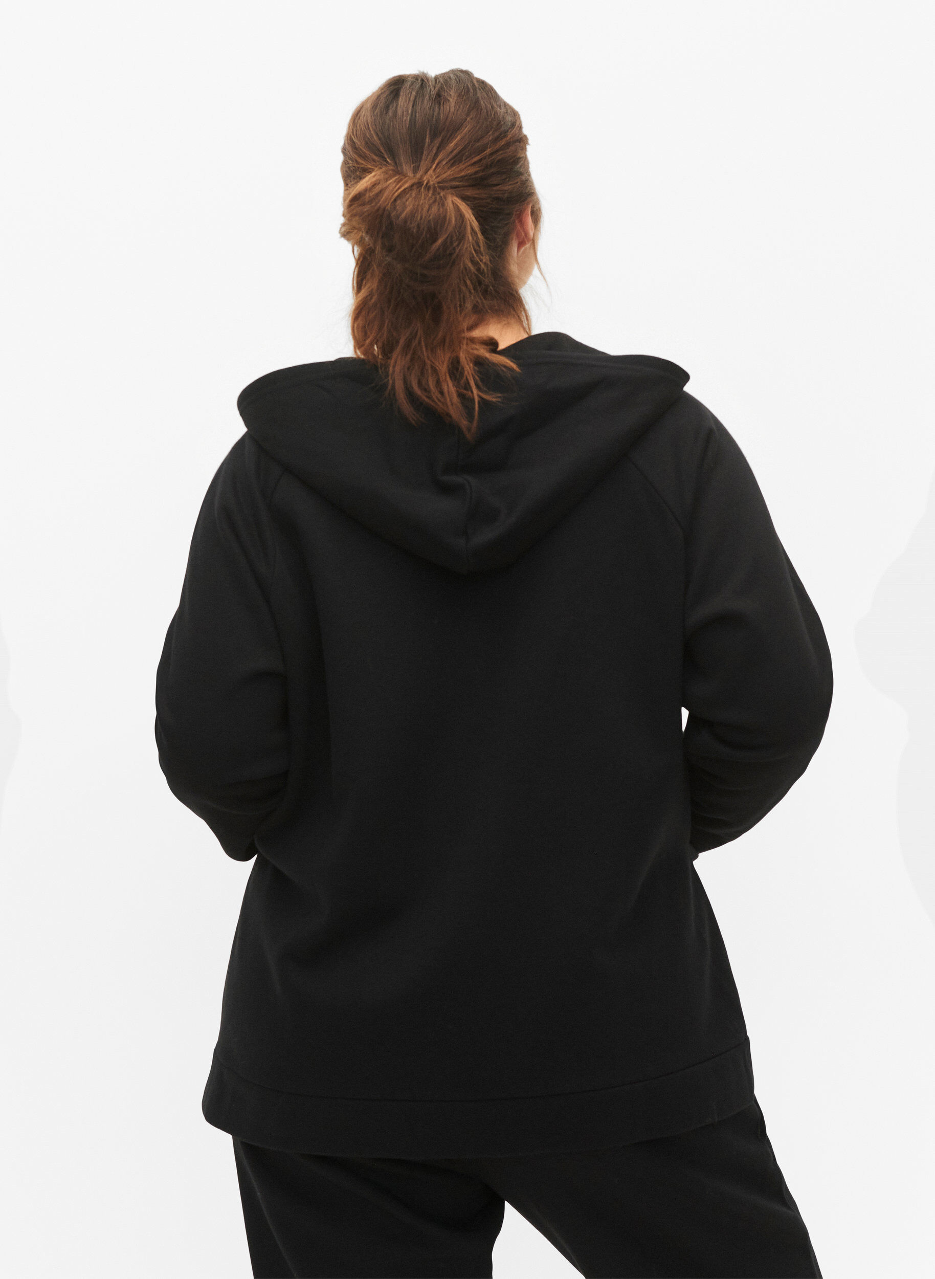 Zizzi Sweatshirt mit Kapuze, Black, Model image number 1