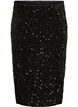 Jupe midi avec sequins et fentes, Noir, Packshot image number 0