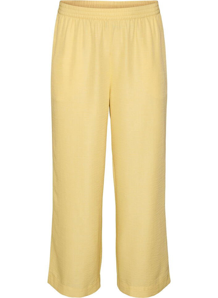 Pantalon ample avec ceinture &eacute;lastique et poches, Jaune clair, Packshot image number 0